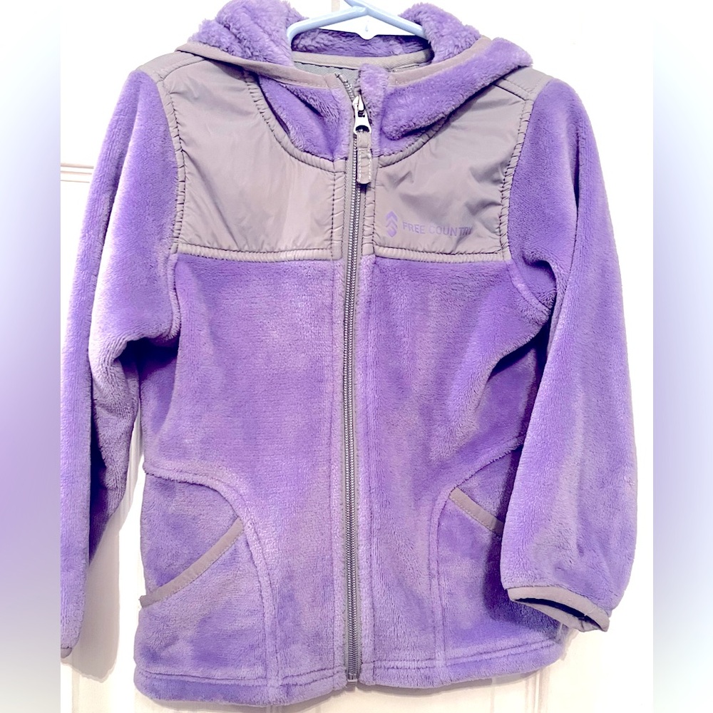 Free Country girls 5 fleece hooded zip up jacket
